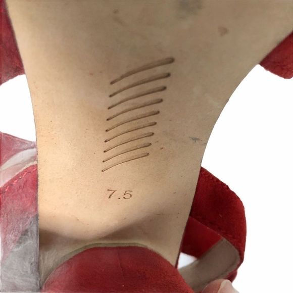 PAIGE suede lace up sandals firecracker red silver - Picture 12 of 15